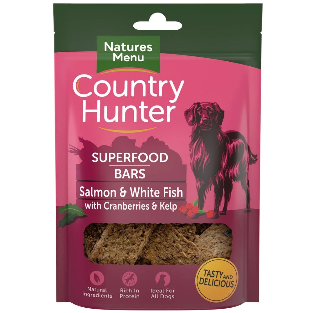 Natures Menu Country Hunter Superfood Bars Salmon & White Fish With Cranberries & Kelp 3 Natures Menu Country Hunter Superfood Bars Salmon & White Fish With Cranberries & Kelp