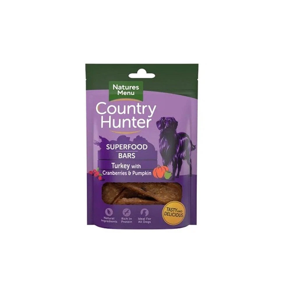 Natures Menu Country Hunter Superfood Bars Turkey With Cranberries And Pumpkin 3 Natures Menu Country Hunter Superfood Bars Turkey With Cranberries And Pumpkin