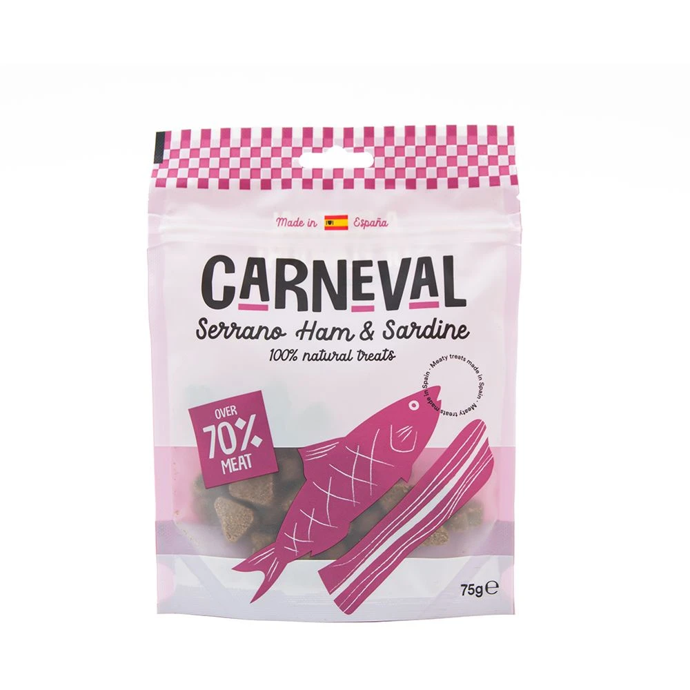 Carneval Serrano Ham & Sardine Dog Treats 75g 3 Carneval Serrano Ham & Sardine Dog Treats 75g
