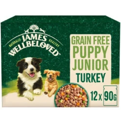 James Wellbeloved GF Puppy Turkey In Gravy Pouch 12x90g