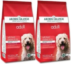 2 X Arden Grange Adult Chicken And Rice Dog Food 12kg