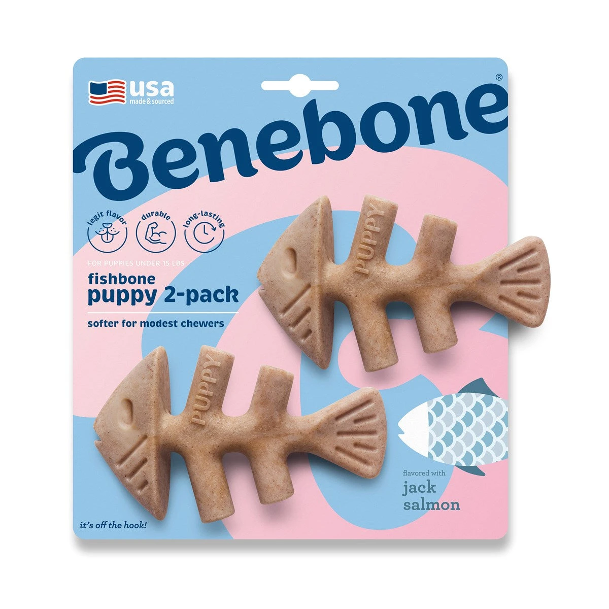 Benebone Puppy 2-Pack - Fishbone 3 Benebone Puppy 2-Pack - Fishbone