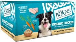 Burns Adult & Senior Wet Dog Food Trays Organic Chicken, Carrots & Brown Rice (12 X 150gm)