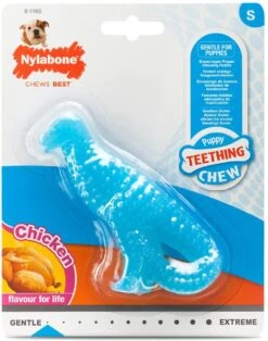 Nylabone Puppy Teething Dental Dino Chicken Small Dog Toy