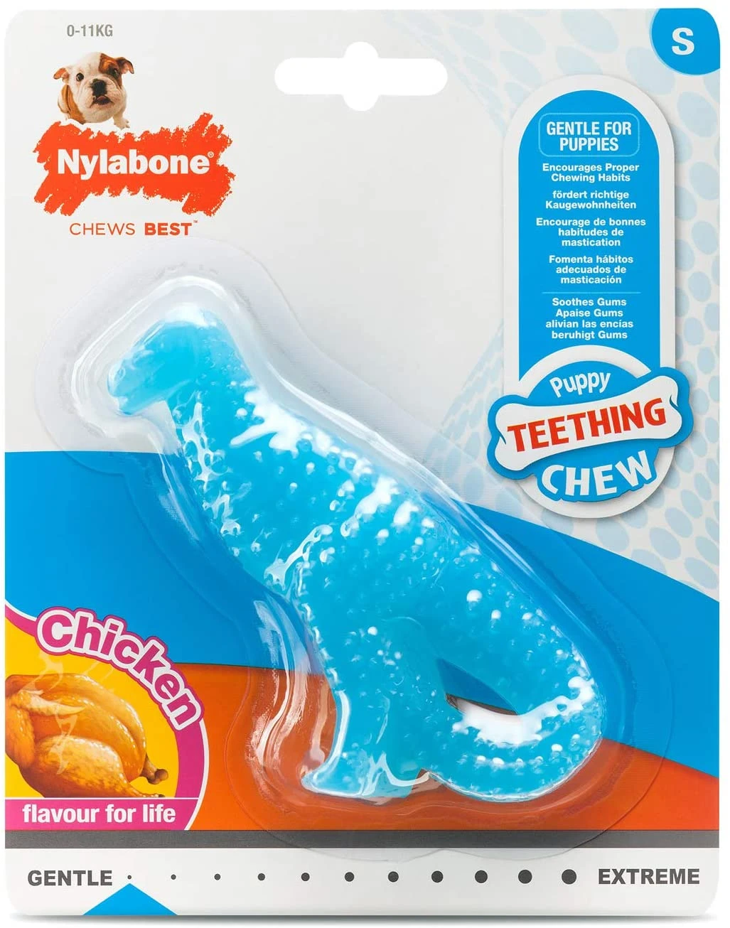 Nylabone Puppy Teething Dental Dino Chicken Small Dog Toy 3 Nylabone Puppy Teething Dental Dino Chicken Small Dog Toy