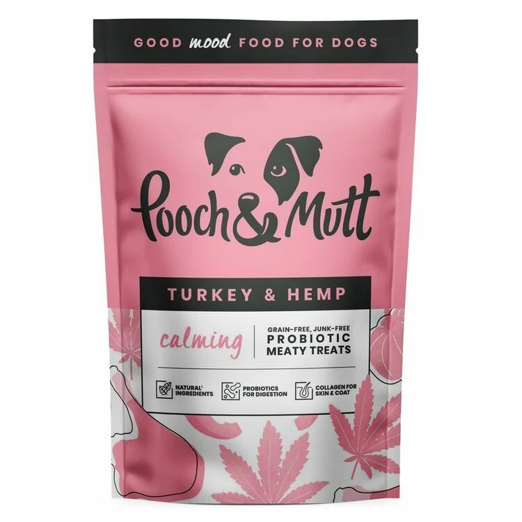 Pooch & Mutt Turkey & Hemp Probiotic Treats For Calming 120g 3 Pooch & Mutt Turkey & Hemp Probiotic Treats For Calming 120g