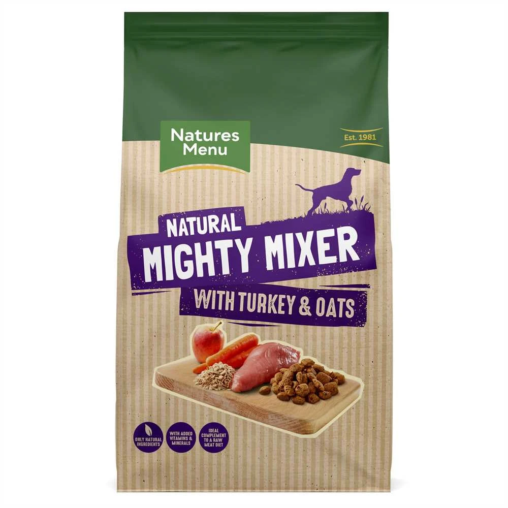 Natures Menu Mighty Mixer Turkey & Oats Dog Food 2kg 3 Natures Menu Mighty Mixer Turkey & Oats Dog Food 2kg