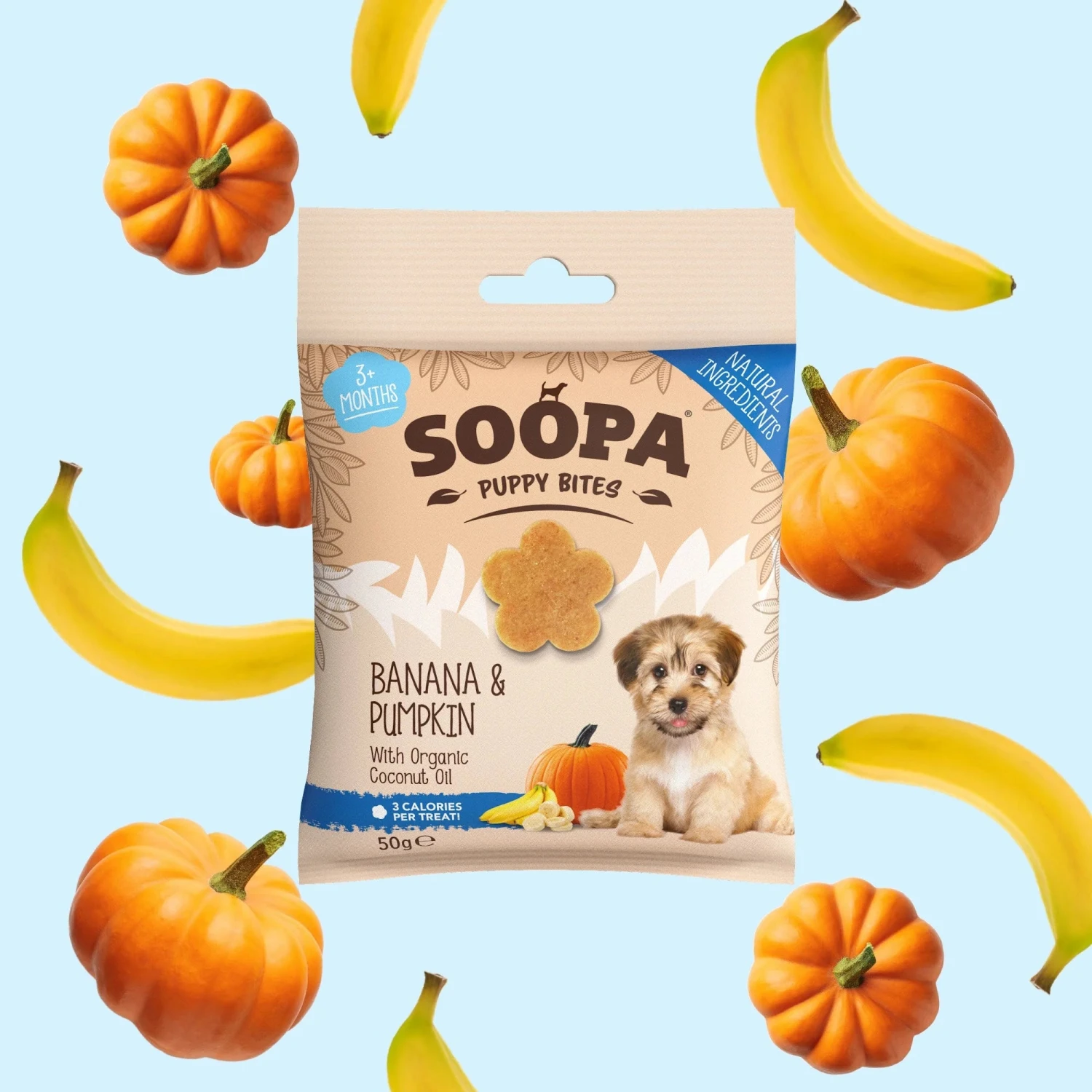 Soopa Puppy - Healthy Training Bites Banana & Pumpkin 50g 3 Soopa Puppy - Healthy Training Bites Banana & Pumpkin 50g
