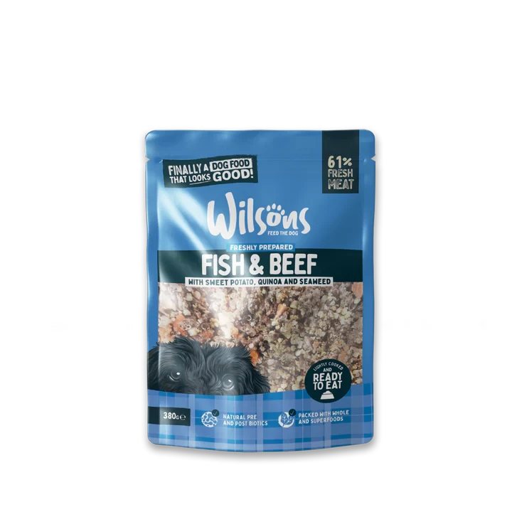 Wilsons - Fish And Beef Fresh Dog Food 380g 3 Wilsons - Fish And Beef Fresh Dog Food 380g