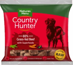 Natures Menu Country Hunter Raw Grass Fed Beef Nuggets 1Kg -(Frozen Click & Collect Only)