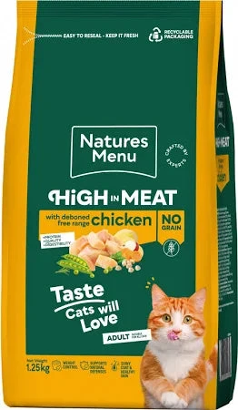 Natures Menu High In Meat Grain Free Free Range Chicken Dry Cat Food - 1.25kg 3 Natures Menu High In Meat Grain Free Free Range Chicken Dry Cat Food - 1.25kg